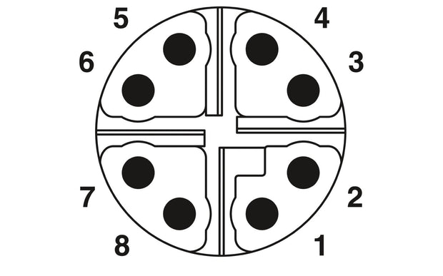 Phoenix Contact M12-X CBL Plug 8-Way Straight Ethernet CAT6A IDC Metal