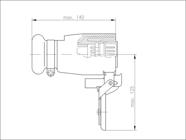 Elke NATO Plug 12 Pole Male Contacts 1.5mm2 OLV GRN with Hinged Cover Cap 1667-20.00