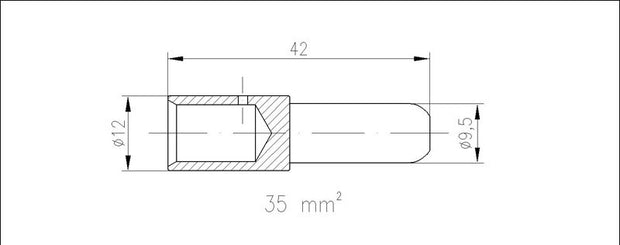 Elke NATO Male Pin Crimp/Solder Contact 35mm2