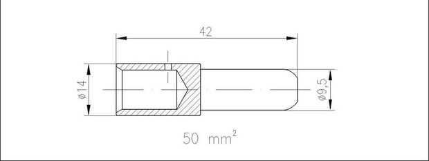 Elke NATO Male Pin Crimp/Solder Contacts 50mm2