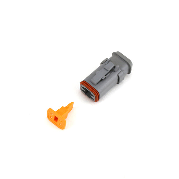 Deutsch DT 4 Way Heatskrink Plug GRY IP68 13A with ORG Wedgelock