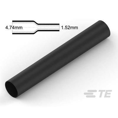 Raychem SCL 3:1 Dual Wall Heatshrink Tubing 3/16in 4.8mm/1.5mm 1.22m Stick BLK