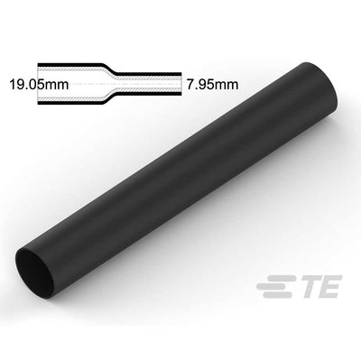 Raychem SCL 3:1 Dual Wall Heatshrink Tubing 3/4in 19.1mm/8.0mm 1.22m Stick BLK